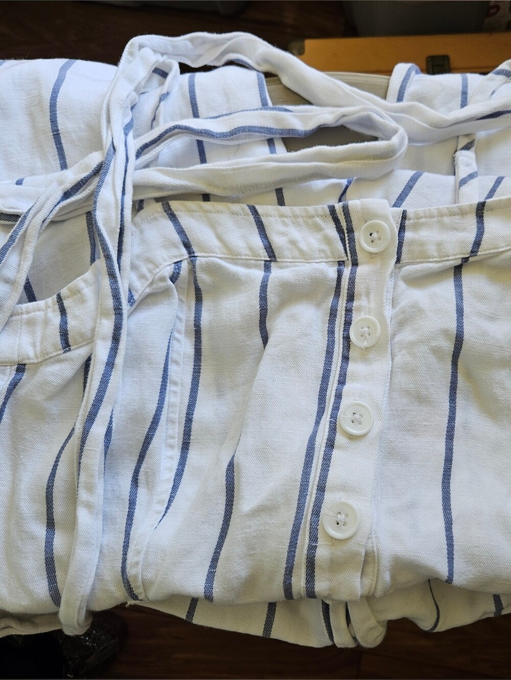 Rails White and Blue Striped Women's Jumpsuit